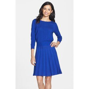 Eliza J Knit Blouson Pleated Sweater Dress Size S Nordstrom Fall Winter Acrylic